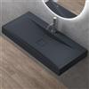 doporro Lavabo da Appoggio o Sospeso Rettangolare 100 cm in Marmoresina Antracite Opaco, Lavandino Bagno con Foro per Rubinetto, Montaggio a Parete - Colossum810