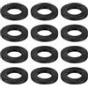 QUARKZMAN 12 Pz Guarnizione Piana in Gomma Nitrilica Solida DN32 1-13/16 OD x 1-1/5 ID x 1/4 Spessore Grandi Guarnizioni a Tenuta ad Anello, Spacer in Gomma Piana Industriale, Nero