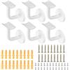 sourcing map 6 staffe per corrimano in acciaio inossidabile, 6,1 cm, supporto curvo per corrimano a mano per binario rotondo con vite di montaggio per ringhiere per scale Guardrail, bianco