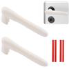 UFURMATE Coprimaniglie per Porte 2 Pezzi Beige Bianco Silicone Guanti Protettivi per Pomelli con Striscia Adesiva Anti-Collisione per Leve Porte Piatte Quadrate (Tipo Stretto)