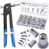 FreeTec 436Pz Rivettatrice per Inserti Filettati, M3 M4 M5 M6 M8 Kit Rivettatrice Manuale Dadi Filettati, Pinza Pistola Rivetti Filettati con Mandrini per Riparazione Mobili Rimorchio Auto Telaio Tubi