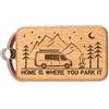 dekolaser24 dekloaser24 - Portachiavi Home Is Where You Park It Bus VanLife Camping Caravan in legno di faggio con camper e alberi - Accessorio ideale per camper, Il miglior papà della galassia, M