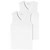 Schiesser 2 Pack Maglietta Intima con Scollo a V a Spalla Larga Cotone Biologico - 95/5 Organic, Bianco_173981, M