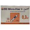 Corman Bd Micro-fine + Demi Siringa Insulina 0,3ml Ago 30g 8mm 30 Pezzi