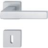 HOPPE Maniglia Hoppe Austin con rosetta e bocchetta quadra 49x49 mm Alluminio aspetto cromo satinato (F94-1)