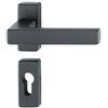 HOPPE Maniglia Hoppe Toulon con rosetta rettangolare foro cilindro 30x69 mm Nero opaco (F9714M)
