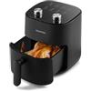Grundig Fry 6321 L - Friggitrice ad aria calda, capacità 4,7 l, 1300 W, cestello lavabile in lavastoviglie, regolazione della temperatura e dell'ora, rivestimento antiaderente, colore: Nero