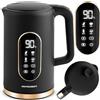 Berdsen Bollitore elettrico - 1,7 l - con regolazione della temperatura - Indicatore digitale della temperatura a LED - Protezione contro il funzionamento a secco - Base a 360° - Nero oro