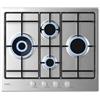 Candy Idea Piano Cottura a Gas 4 Fuochi, Bruciatore Doppia Corona 4000W, Griglie Smaltate Lavabili in Lavastoviglie, Acciaio Inox, Sicurezza Gas, AxLxP 0,8x59,5x51 cm - CHW6D4WX