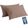 NARCISO Federe Cuscino Letto 50x80 Cotone 100% Copricuscino Letto, Coppia Federa Antiacaro ed Anallergica per Cuscini Standard e Cervicale, Made in Italy e Certificato OEKOTEX (Tortora)
