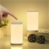 Bonsery Set di 2 lampade da comodino LED con telecomando, 3000 mAh, luce notturna tattile dimmerabile, luce calda/naturale/bianca e 3 modalità RGB, lampada da tavolo con timer per bambini adulti