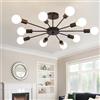 Riohan Sputnik Lampadario, 10 Luce Lampada a Sospensione Moderna Nero Puro Lampadari Industriale Grandi Dimensioni Lampada da Soffitto per Cucina Camera da Letto Soggiorno Sala da Pranzo,E27