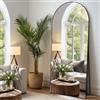 LunaMirror Arco Specchio da terra parete lungo 65x179 CM grande intero specchio da parete con cornice in Nero Alluminio, da appoggiare o da appendere, per soggiorno, camera da letto, corridoio