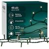 MIJOMA Catena luminosa a LED per esterni, luce bianca calda con effetto Twinkle e 8 funzioni, IP44, resistente alle intemperie, con timer, cavo verde, funzionamento a batteria, per esterni, giardino