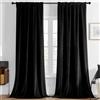 Joydeco Tende per Interni Velluto Oscuranti L 132 x A 260 Termiche Tenda con Tasca Termica per Interni 2 Pezzi Oscurante Anelli per Interni Nero