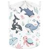 Clastyle Ceste Biancheria Bambini Animali Marini Cestino Giocattoli Vestiti Granchi per Ragazzo Ragazza Cestino Portaoggetti per Bagno Cameretta Bucato, Balena, 36x45 cm
