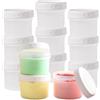 HMCEY 12 PCS Contenitori per Alimenti Plastica Piccoli 160 ML,Contenitori Freezer con Coperchio,Contenitore Ermetico Congelatore Impilabili,Barattoli Salsa Per Congelare,Vasetti Yogurt Riutilizzabili