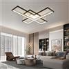 MDWELL Lampada Da Soffitto nera opaca Luminosità Dimmerabile 3000k-6000k Lampadario Per Soggiorno Sala da pranzo Dimmerabile Con Telecomando 72v 5040LM (Black-BLS-FH102-S)