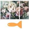OLYCRAFT 3pz Fiori di Peonia Adesivi Trasferibili per Mobili 15x30cm con Pittura A Olio Vintage Adesivi per Trasferimento di Pittura A Olio Vegetale con 1 raschietti per Tazze di Vetro Armadietti