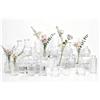Sawoake Set di 24 vasi in vetro per decorazione da tavolo, matrimonio, ricevimento, casa, bottiglie vintage, trasparenti, vasi decorativi in vetro con coperchi (24, trasparente)