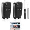 KeyQueen 2 Pezzi 2 pulsante Guscio Chiave Telecomando Sostituzione Compatibile con Opel Vauxhall Astra J Insignia Movano Meriva Zafira Mokka Adam Vectra Chevrolet Aveo Spark Orlando Matiz Cruze Captiva Trax