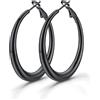 GoldChic Huggie Hoop - Orecchini a cerchio da donna, in acciaio inox, 40-80 mm, a scelta, Acciaio inossidabile