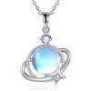 VONALA Luna/farfalla/pianeta pietra di luna collana in argento sterling 925 ciondolo gioielli regali per le donne, Argento sterling, Nessuna informazione