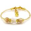 Sospiri Venezia - Bracciale da Donna con 3 Perle di Vetro Murano, Braccialetto Originale, Gioiello Ideale per Regalo, Made in Italy con Certificato (bianco)