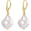 ZDaoBen Orecchini Perle Barocche in Argento Sterling 925 Leverback Perle Simulate Orecchini Pendenti Orecchini Perla Gioielli Regali per Donne Placcati in oro