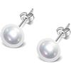 Treasure Bay TreasureBay Orecchini da donna con perle d'acqua dolce da 8 a 9 mm con perle d'acqua dolce e argento 925, Perla, Perla