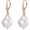 ZDaoBen Orecchini Perle Barocche in Argento Sterling 925 Leverback Perle Simulate Orecchini Pendenti Orecchini Perla Gioielli Regali per Donne Oro rosa