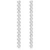 Tuscany Silver Orecchini pendenti 2.4 x 33 mm con zirconi bianchi placcati rodio in argento sterling per donna