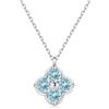 PHNIBIRD Collana Donna in Argento Sterling 925 con Acquamarina con pietre di nascita trefle a 4 foglie ciondolo donna regalo per mamma moglie figlia