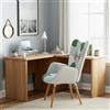 MEUBLE COSY Sedia da Ufficio Scandinava con Braccioli, Poltrona da Scrivania Ergonomica Imbottita in Tessuto, Sedia da Lavoro Comoda per Studio, Home Office, Patchwork Verde
