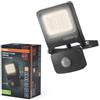 OSRAM Faretto da Esterno con Sensore LED ENDURA Flood, 10W, 1000lm, 3000K bianco caldo, Sensore di Movimento 9m, Alluminio, IP65