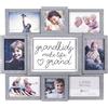 Malden International Designs - Cornice portafoto da parete con scritta Grandkids make life grandgrand, 8 aperture, colore: grigio