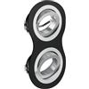 GTV MORENA - Lampada da incasso a doppio tondo - Lampada da soffitto inclinabile in alluminio nero con anelli argentati, IP20, adatta per lampadine MR16, 2 x 50 W, ideale per soggiorno e cucina