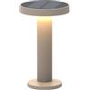 BOLD Lampada da tavolo a LED solare per interni ed esterni (interruttore touch, 6 ore, dimmerabile, certificazione IP44, con cavo USB A a USB-C da 1 m, opaco/sabbia