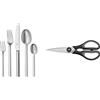 WMF 1178009990 Alteo Servizio Posate, Set 60 Pezzi & WMF 18.7920.6100 Forbice Universale, Nero