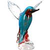 GILDE GLAS art Scultura decorativa in vetro, motivo: uccello pescatore, vetro colorato, altezza 22 cm