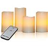 X4-LIFE 701391 LED Candele In Cera con Telecomando incluso, 4 pezzi set, Crema, 15 x 7.5 x 7.5 cm