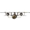 GILDE Orologio da parete in metallo, finitura anticata, colore argento, altezza 25 cm x larghezza 106 cm, a forma di aereo