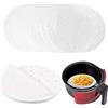 Wenrou 200 Pezzi Perforate Pergamena, Carta Per Friggitrice Ad Aria, Pergamena Rotonda, Carta Forno Per Friggitrice Ad Aria, Per Cucinare, Cuocere Al Forno, Dessert Al Vapore, 23 cm / 9 Pollici