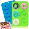 YIFLorine TANG Stampo Ciambelline,2 Pezzi Stampo Ciambella Silicone,Antiaderenti per Donut Baking Biscotti 6 Cavità Stampi per Dolci Silicone Donuts Per Torte,Muffin,Biscotti,Bagel (Blu/Verde)