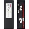LHOEST Bacchette Sushi Legno 2 Paia Riutilizzabile Bacchette Cinesi Legno Bacchette Giapponesi Bambini Adulto Bacchette Cinesi Gatti Porta Bacchette Sushi Chopsticks Cute