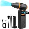 Taimimy Electric Air Duster, 130000RPM Super Power Cordless Elettrico, 100 velocità, velocità infinite, con batteria e luce per computer, tastiera, casa, auto