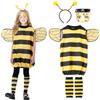 Sprinlot Costume da Ape per Bambino, Cerchietto da Ape, Costumi da Ape con Ali 130cm, Accessori Costume da Ape di Carnevale Cosplay Animali Festa