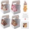 TOGETDREAM 4 Pezzi Orsetto Nella Scatola, Giocattolo Animale Fatto A Mano Con Biglietto Ispirazionale Orsetto Preoccupante in una Scatola Animale Peluche Bambola Regalo Positivo per Amici Bambini Mini peluchen