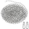 TMZELOA Catena in acciaio inox al metro, 1,5 mm, 6 m, catena in acciaio inox con moschettone per appendere, catena di ancoraggio, catena in metallo girevole da giardino