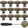 QYEHF Maniglie per armadi in bronzo antico,12PCS Pomelli per Mobili Vintage 30mm manopole per cassetti per mobili armadio guardaroba per Cassetto, Cucina, Bagno, Armadio, Comò